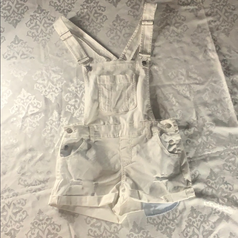 white shorts overalls